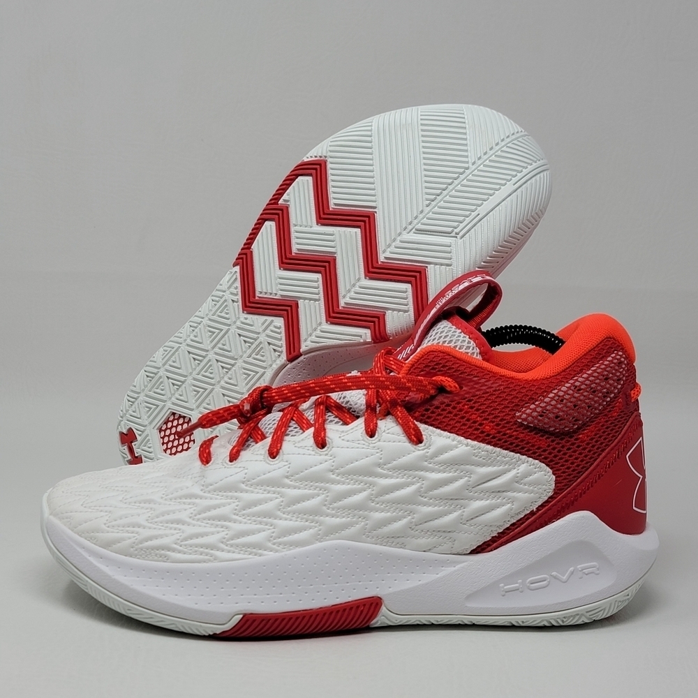 Under Armour HOVR Basketball Shoes Men's Size 9 3024979-100 Red/White New